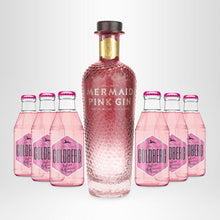 Laden Sie das Bild in den Galerie-Viewer, MERMAID Pink Gin, 0,7l + 6x GOLDBERG Tonic Water nach Wahl, 0,2l - versandkostenfrei