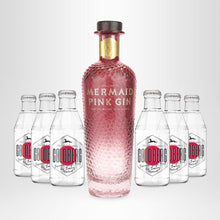 Laden Sie das Bild in den Galerie-Viewer, MERMAID Pink Gin, 0,7l + 6x GOLDBERG Tonic Water nach Wahl, 0,2l - versandkostenfrei