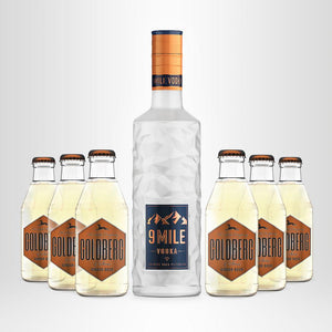 9 MILE Vodka, 0,7l + 6x GOLDBERG nach Wahl, 0,2l