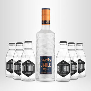 9 MILE Vodka, 0,7l + 6x GOLDBERG nach Wahl, 0,2l