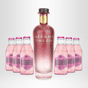 MERMAID Pink Gin, 0,7l + 6x GOLDBERG Tonic Water nach Wahl, 0,2l - versandkostenfrei