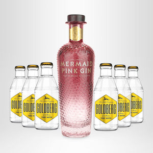 MERMAID Pink Gin, 0,7l + 6x GOLDBERG Tonic Water nach Wahl, 0,2l - versandkostenfrei