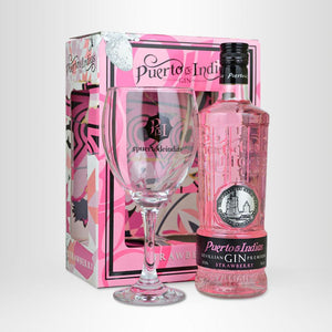 Puerto de Indias Strawberry Gin, 0,7l + Puerto de Indias Copa Glas