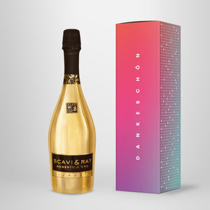 Prosecco in Geschenkbox – SCAVI & RAY nach Wahl – „Dankeschön Pink“