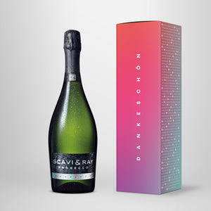 Prosecco in Geschenkbox – SCAVI & RAY nach Wahl – „Dankeschön Pink“