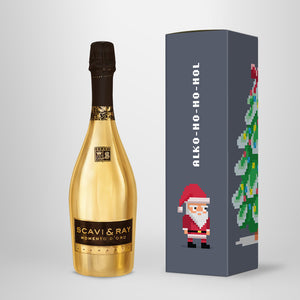 Prosecco in Geschenkbox – SCAVI & RAY nach Wahl – „Santa Pixel“