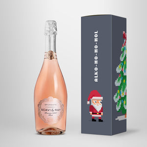 Prosecco in Geschenkbox – SCAVI & RAY nach Wahl – „Santa Pixel“